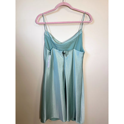 NEW NWT Alice + Olivia Satin Mini Dress in Breeze Size 10