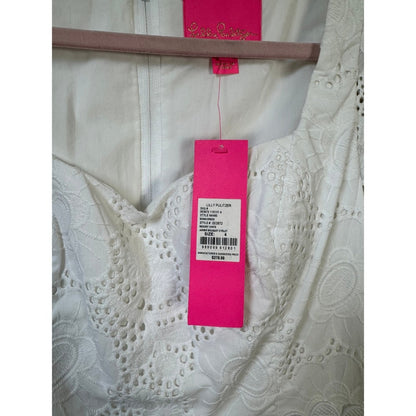Lilly Pulitzer Bonni Dress Resort White Jumbo Bouquet Eyelet Lace Mini  4