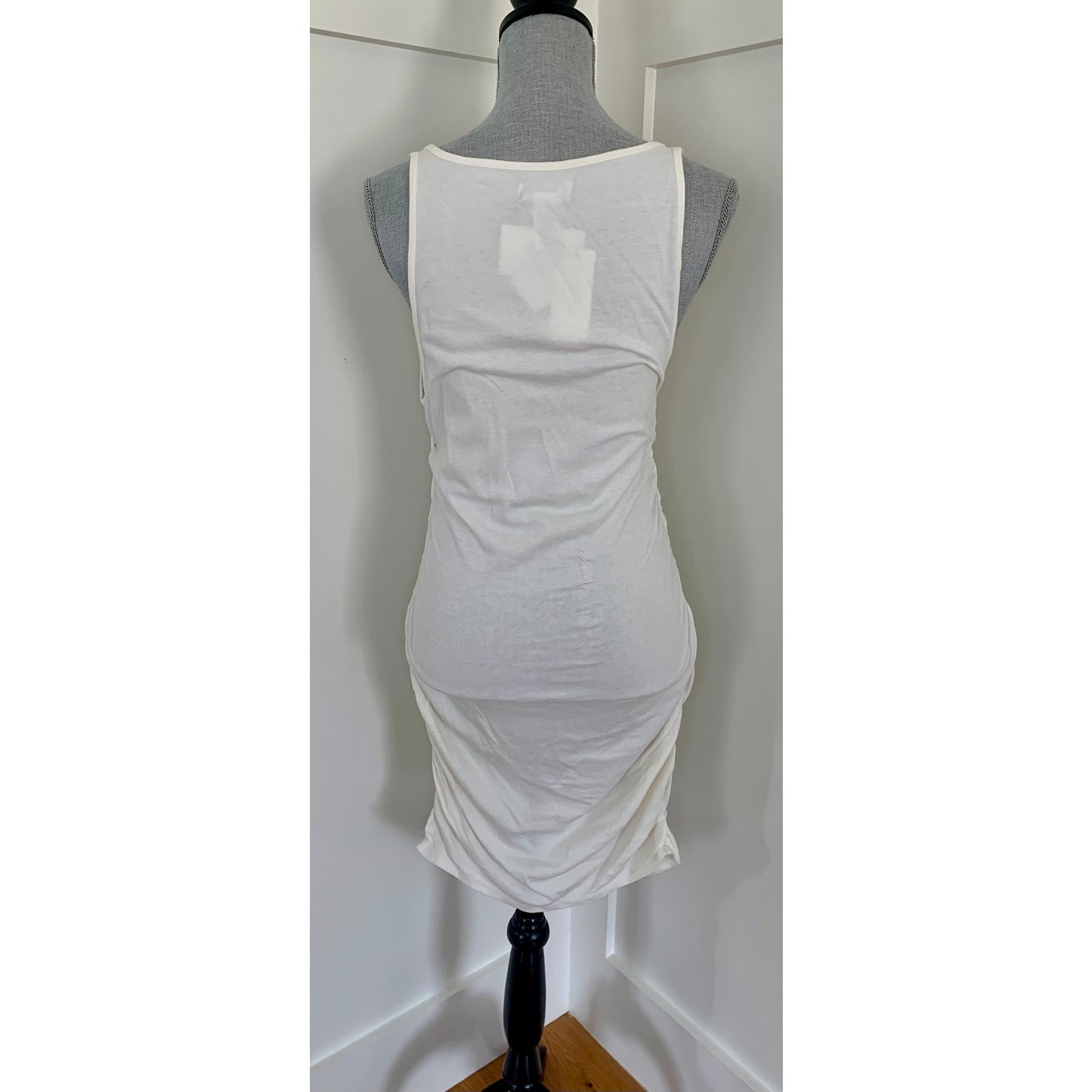 L*Space Wildwood Mini Tank Dress Cream Large Pullover Sleeveless Ruched Cotton