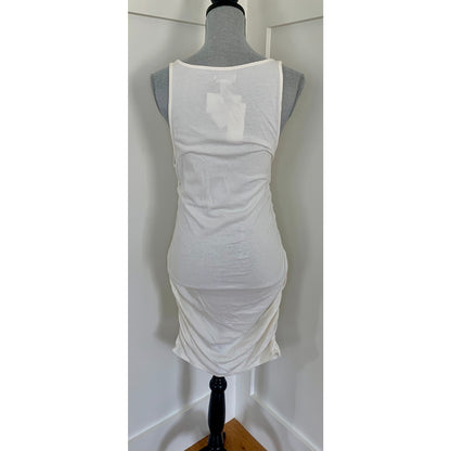 L*Space Wildwood Mini Tank Dress Cream Large Pullover Sleeveless Ruched Cotton