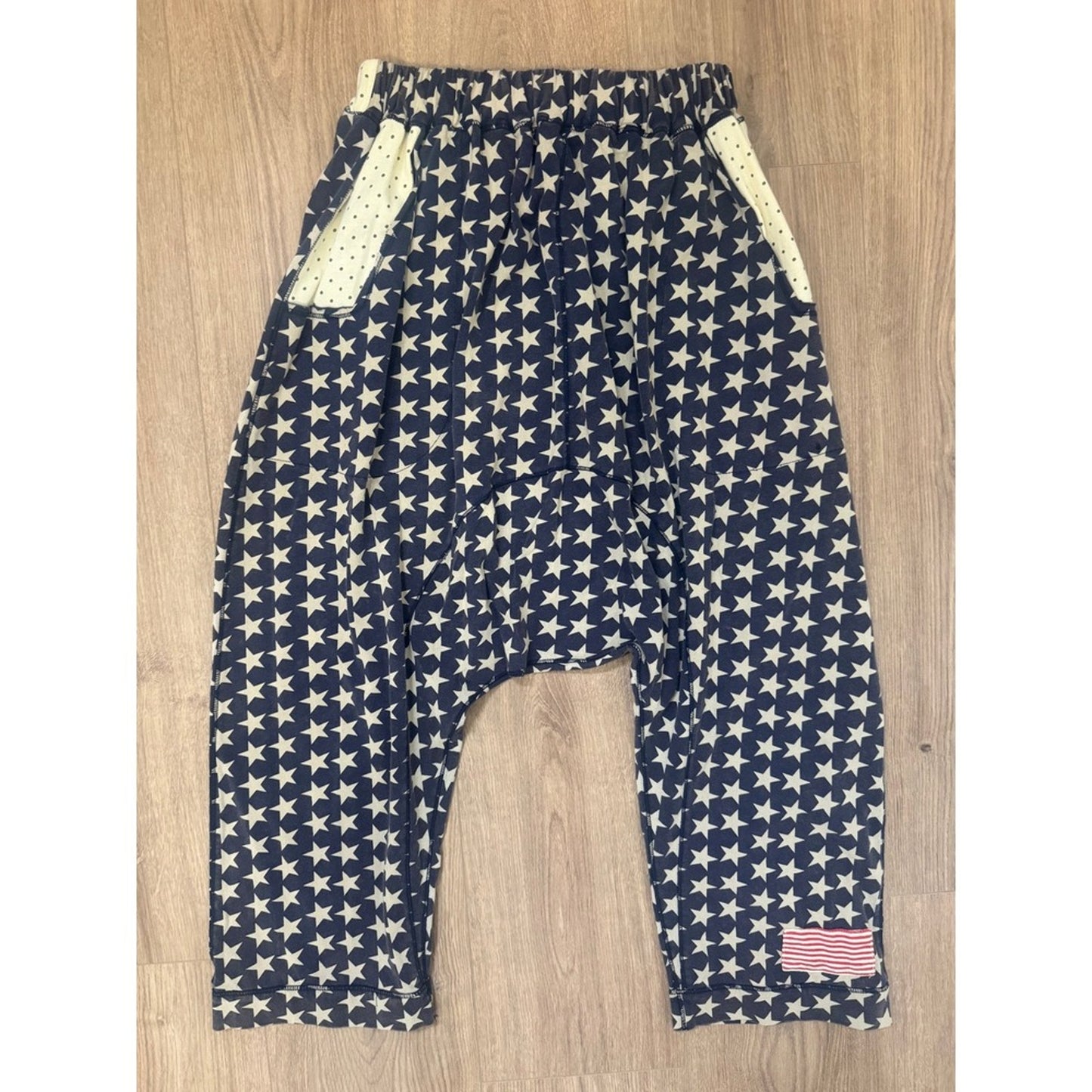 Jaded Gypsy Womens Star Print Harem Pants Navy Blue Drop Crotch Boho O/S