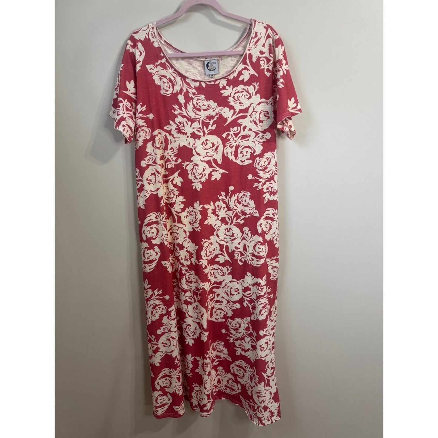 Jaded Gypsy Weekend Wanderer Maxi Dress Pink Rose Print Short Sleeve Boho