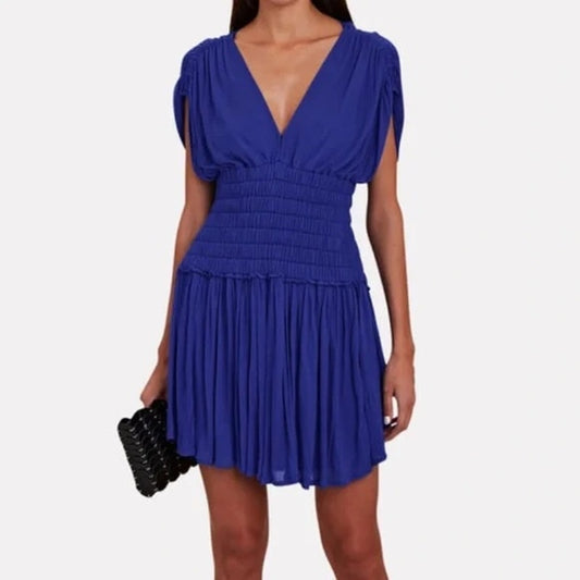 NEW NWT A.L.C. Luna Mini Dress Cobalt Blue Size Medium