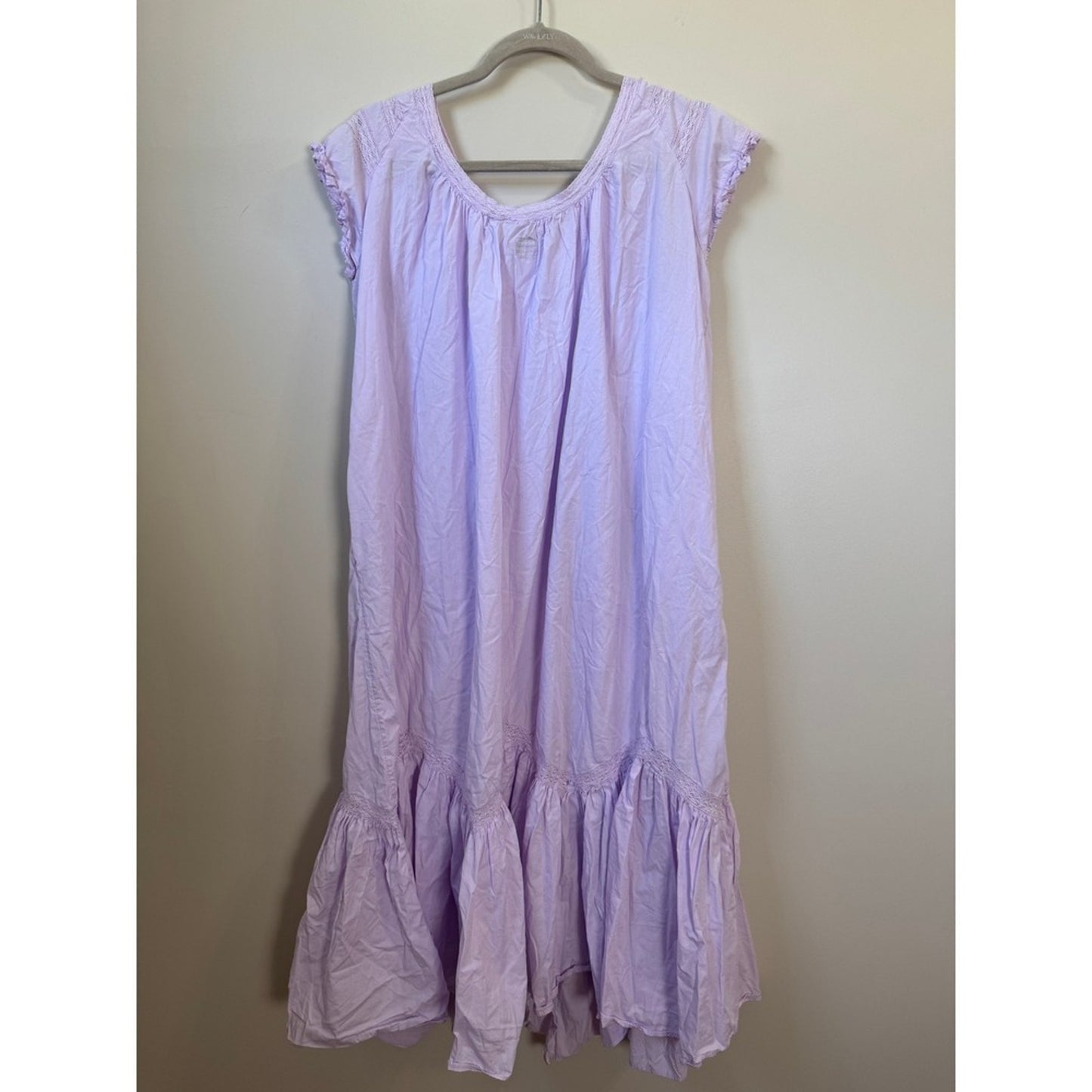 Free People Free-Est Lavender Crochet Lace Button Front Midi Dress Lilac XS