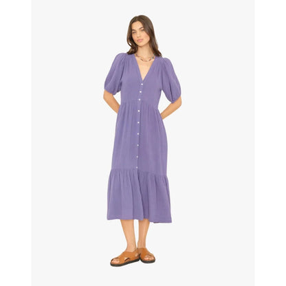 NEW NWT Xirena Lennox Gauze Midi Dress Skipper Blue Size Medium