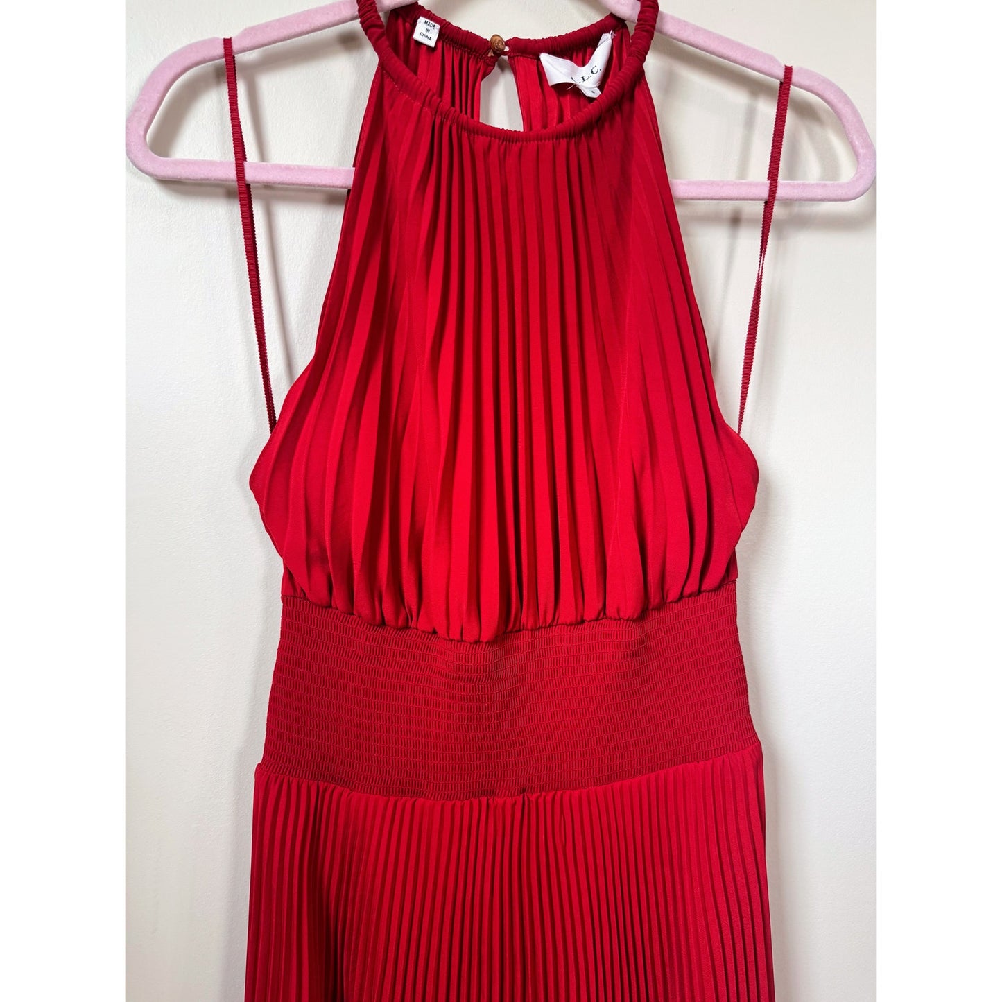 NEW NWT A.L.C. Renzo Midi Pleated Dress in Real Red Size 6