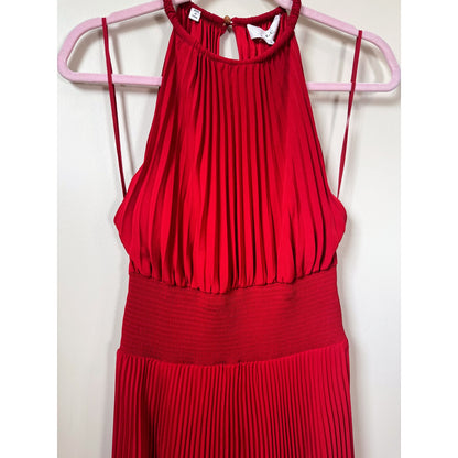 NEW NWT A.L.C. Renzo Midi Pleated Dress in Real Red Size 6