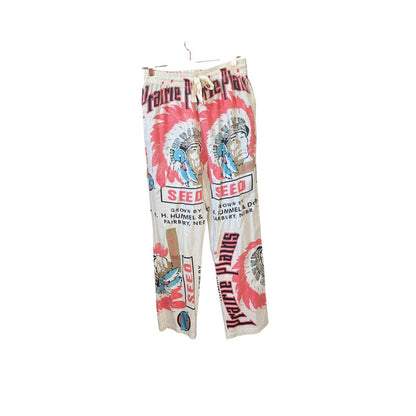 Jaded Gypsy Garden Gathering Pants Seed Sack Print Drawstring Waist Women's S/M