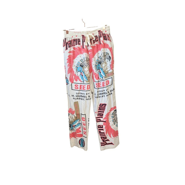 Jaded Gypsy Garden Gathering Pants Seed Sack Print Drawstring Waist Women's S/M