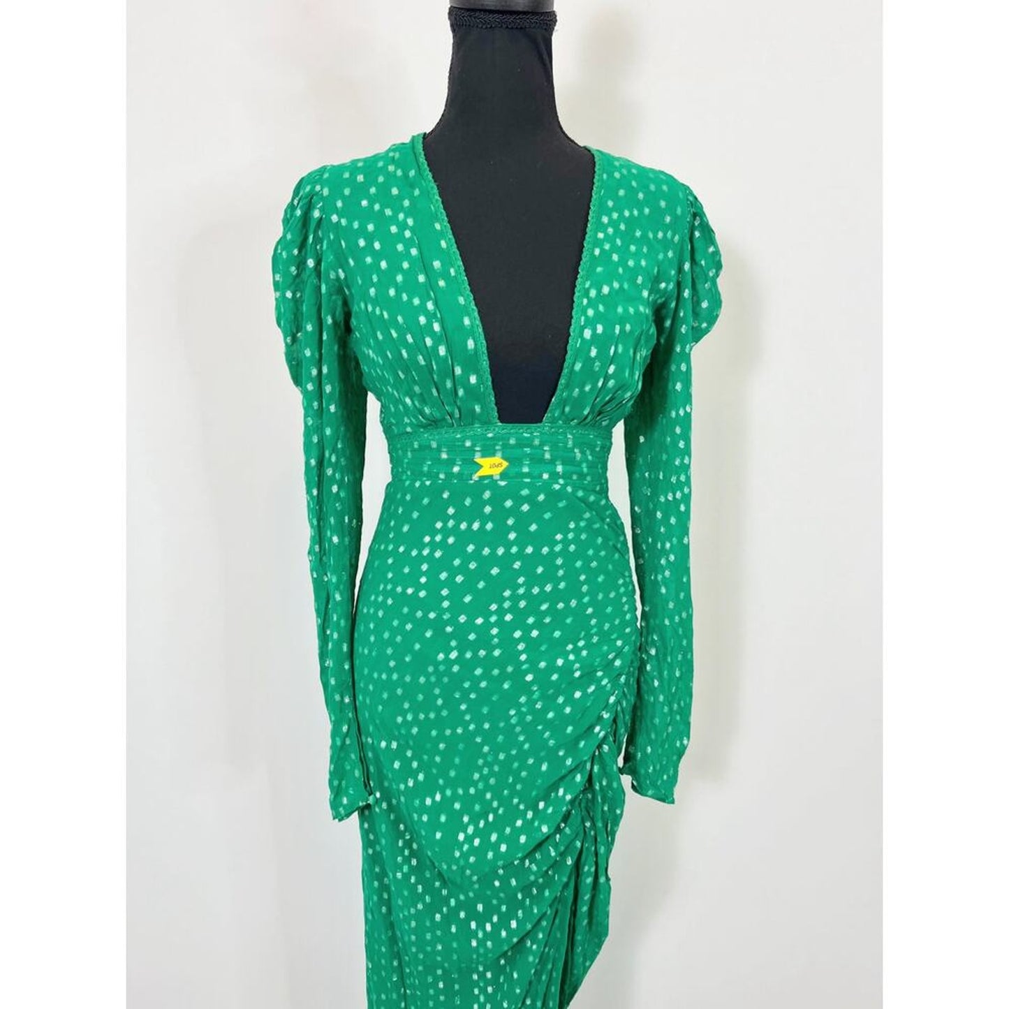 Rococo Sand Elna Maxi Dress in Green Size XS Metallic Side Slit Lined‎ Party