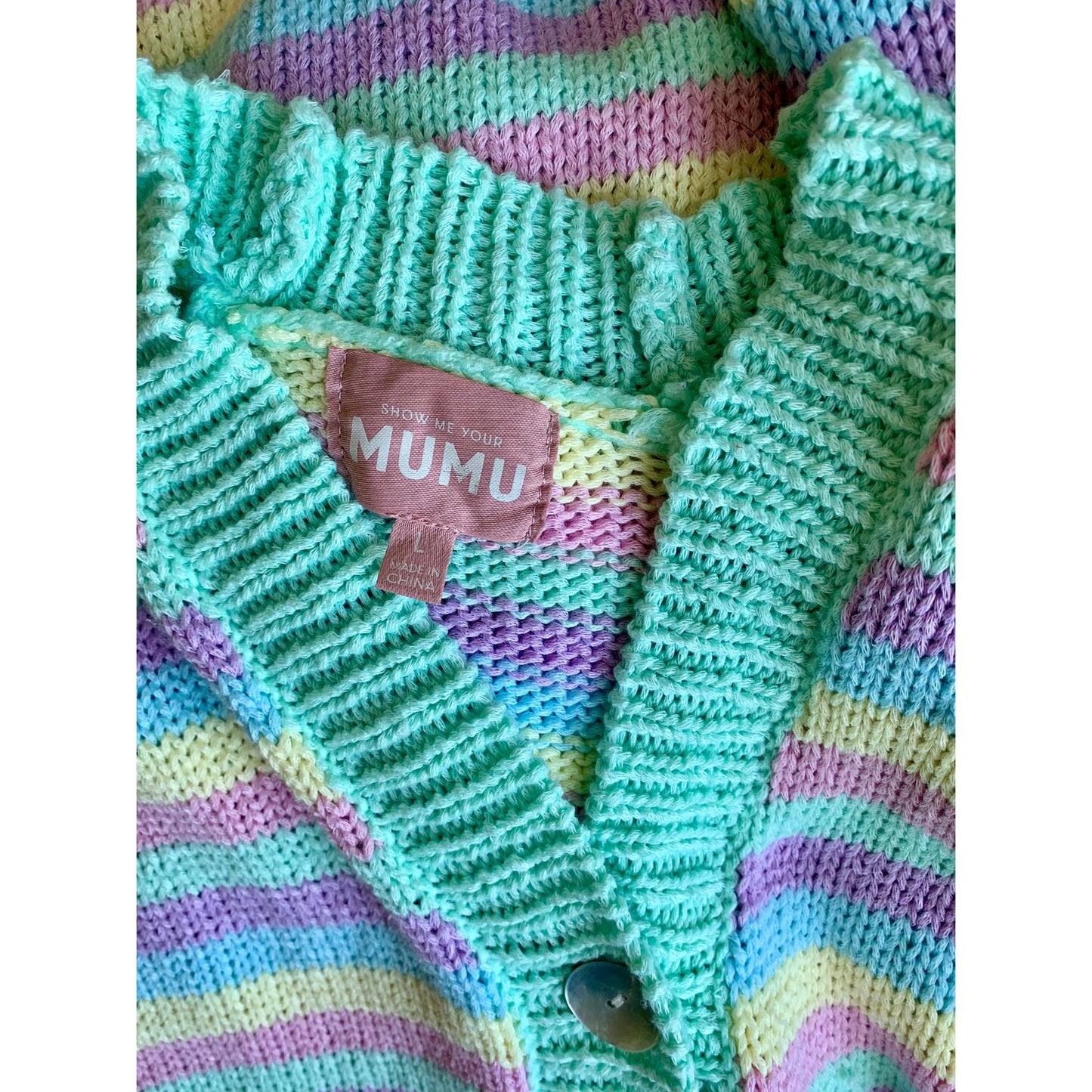 Show Me Your Mumu 3 Piece Nineties Knit Set in Pastel Dream Size M/L Striped
