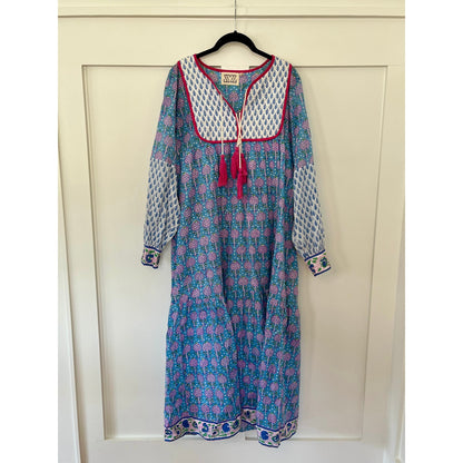 SZ Blockprints Jodhpur Dress Blue Multi Size Medium
