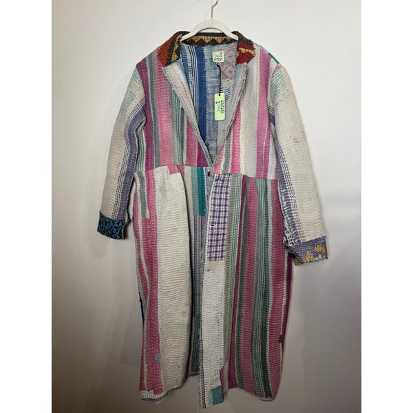 Jaded Gypsy Patchwork Quilted Duster Coat Long Sleeve Boho Festival