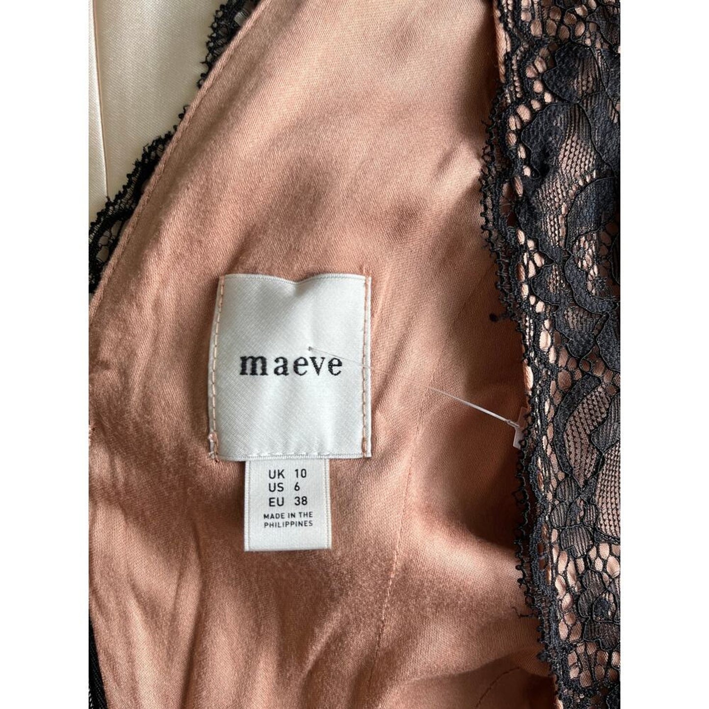 NEW Maeve Anthropologie Twofer Basque-Waist Mini Dress Black and Cream‎ Size 6