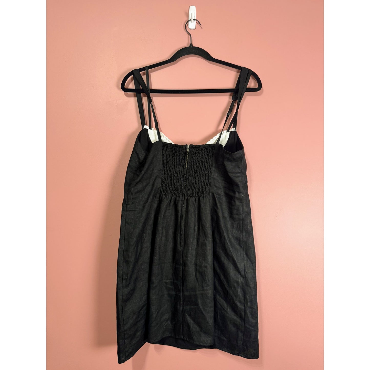 Reformation Lovella Linen Dress in Black Size 10