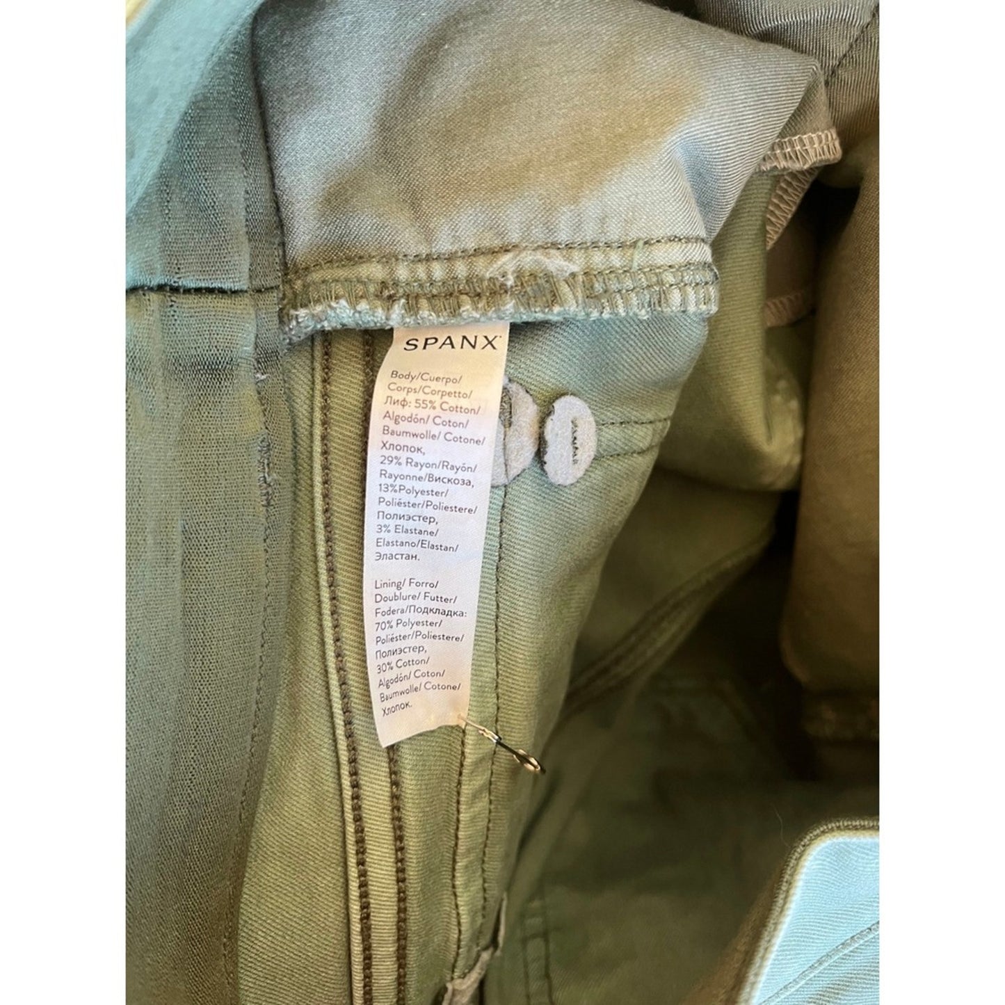 SPANX Women Green Cargo Skinny Pants Size S P