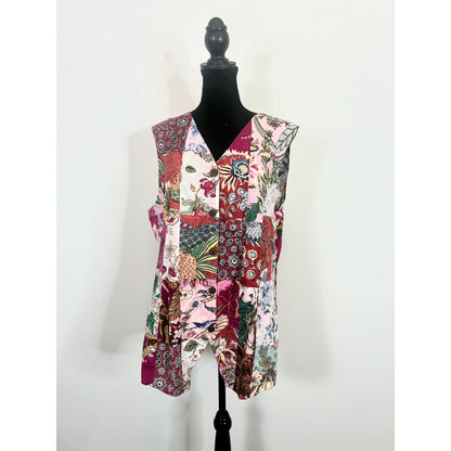 Jaded Gypsy Patchwork Reversible Button Down Vest JG-91 Free Size