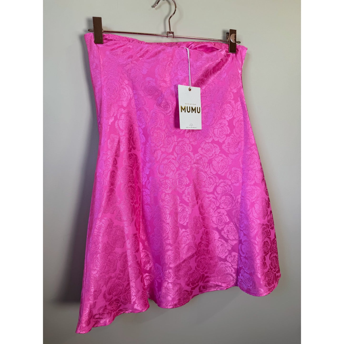 NEW NWT Show Me Your Mumu Taylor Tube Mini Dress Pink Rose Size XS