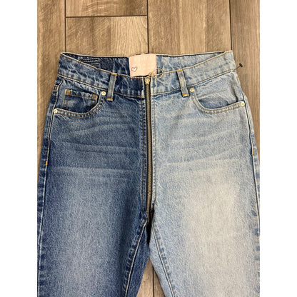 Revice Yin Yang Crop Jeans in Blue Tokyo Wash Size 28 Two Toned Denim Cotton