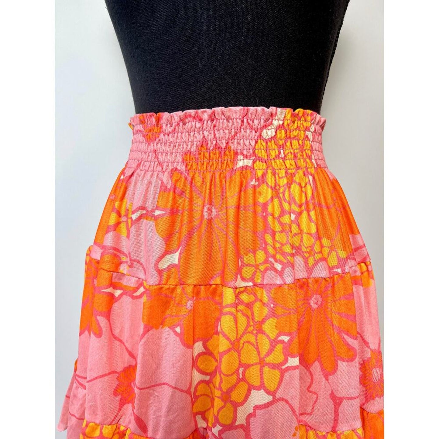 Show‎ Me Your Mumu Velma Mini Skirt Retro Garden Mesh Large Floral Lined Stretch