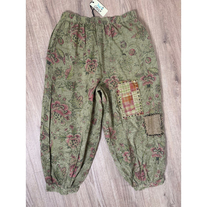 Jaded Gypsy Boho Patchwork Floral Harem Pants Cropped Gaucho S M L