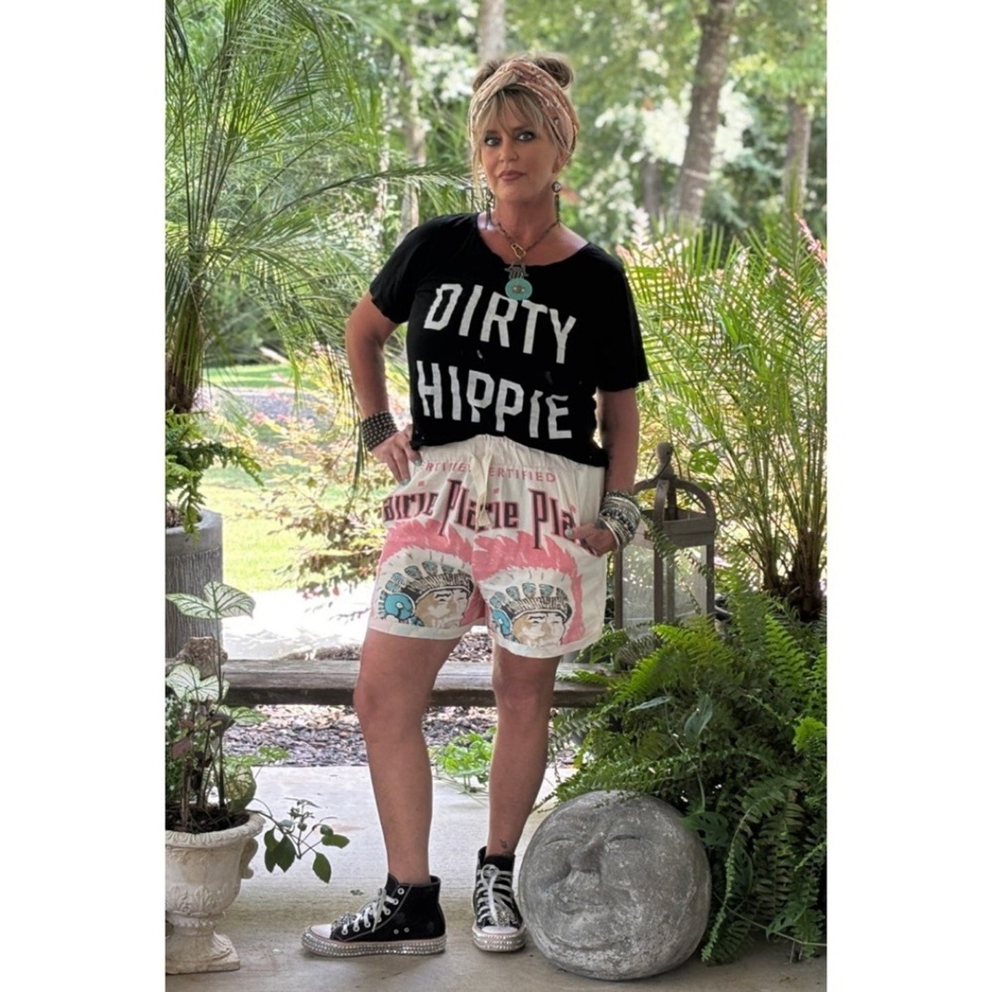 Jaded Gypsy Local Fair Elastic Waist Shorts S M