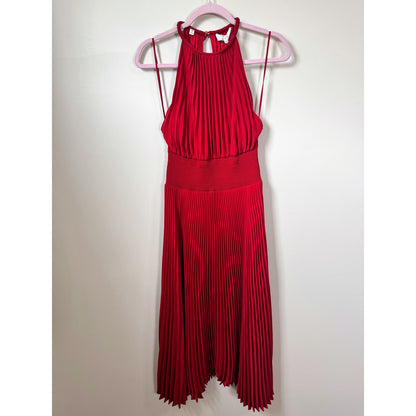 NEW NWT A.L.C. Renzo Midi Pleated Dress in Real Red Size 6