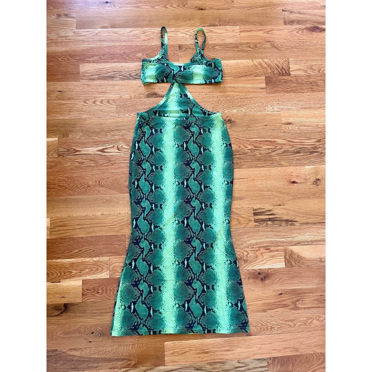 Cult Gaia Bratz Kumi Maxi Dress Ombre Snakeskin Size L