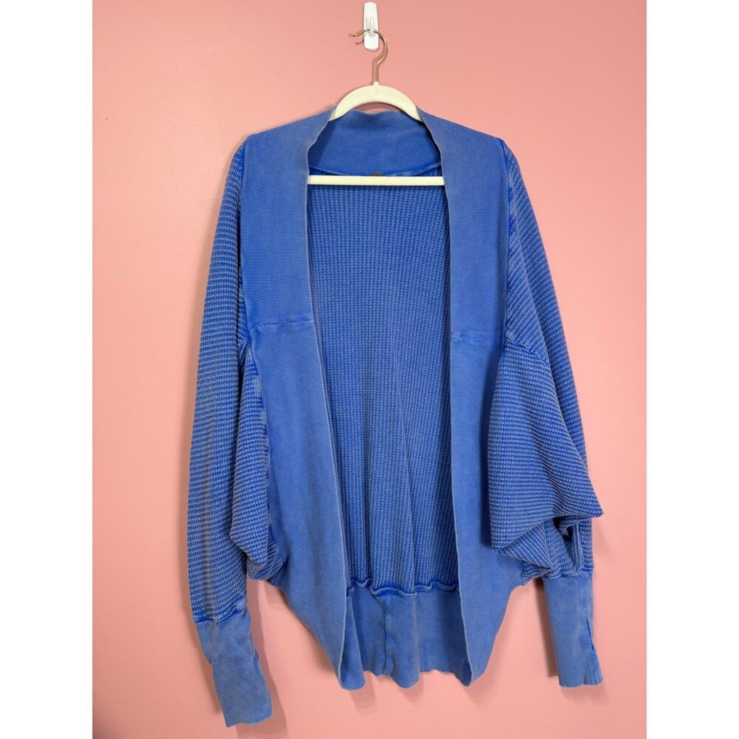 Free People FP One Deva Shrug Waffle Knit Cardigan in Blue Size‎ XS/S