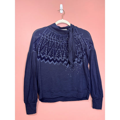 High Knit Keepsake Jersey Wool-blend Long Sleeve Top Size XS