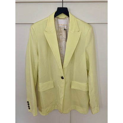 Remain Birger Christensen Balgin Blazer Wax Yellow Size 38 Single Button Pockets