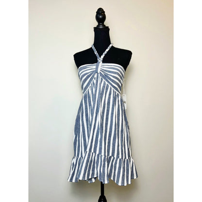 Show Me Your Mumu Johanna Mini Dress in Sea Stripes Size XL Sleeveless Tie Lace