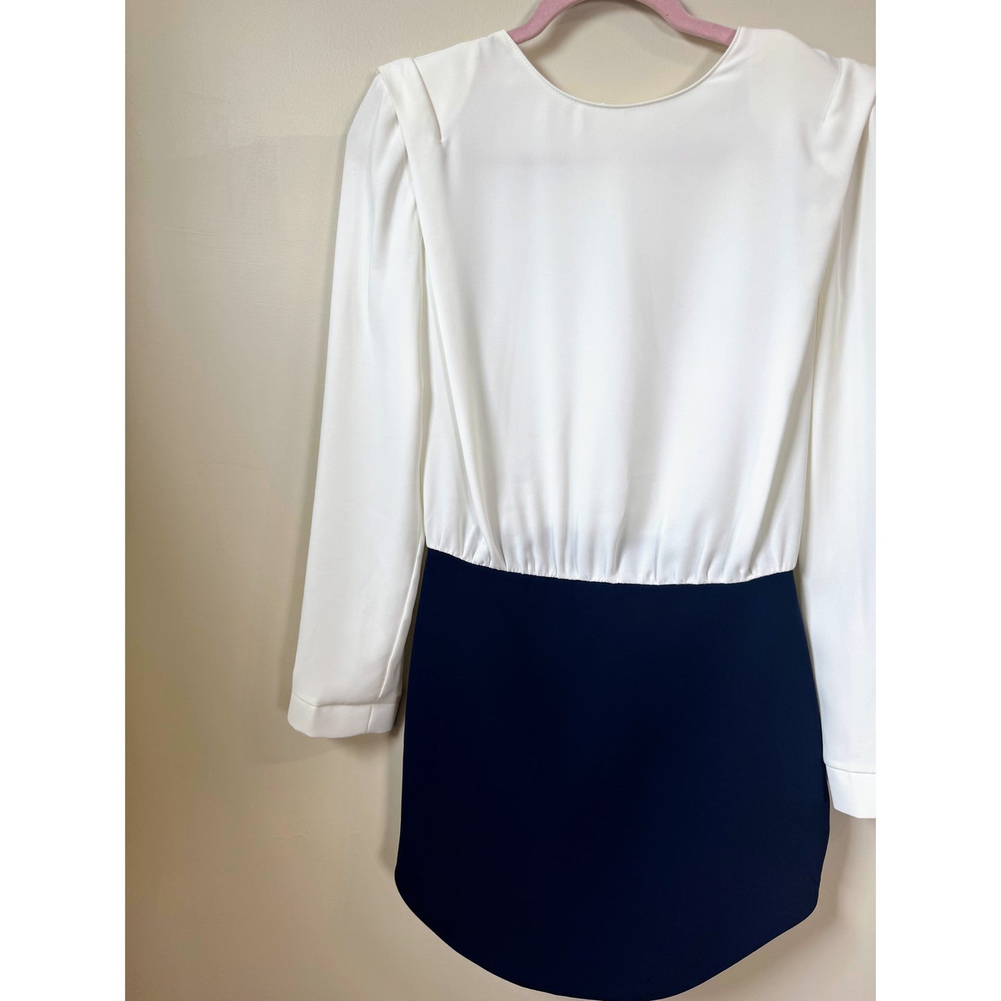 NEW NWT Amanda Uprichard Baldwin Long Sleeve Mini Dress Size Small White Navy