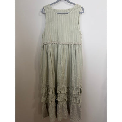 Jaded Gypsy Striped Crochet Lace Ruffle Tiered Duster One Size