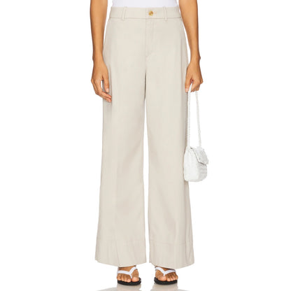 NEW NWT Spanx Stretch Twill Wide Leg Bone Size Small