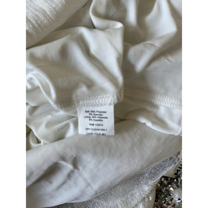 NEW NWT Show Me Your Mumu Taylor Tube Midi Dress White Silver‎ Size XS