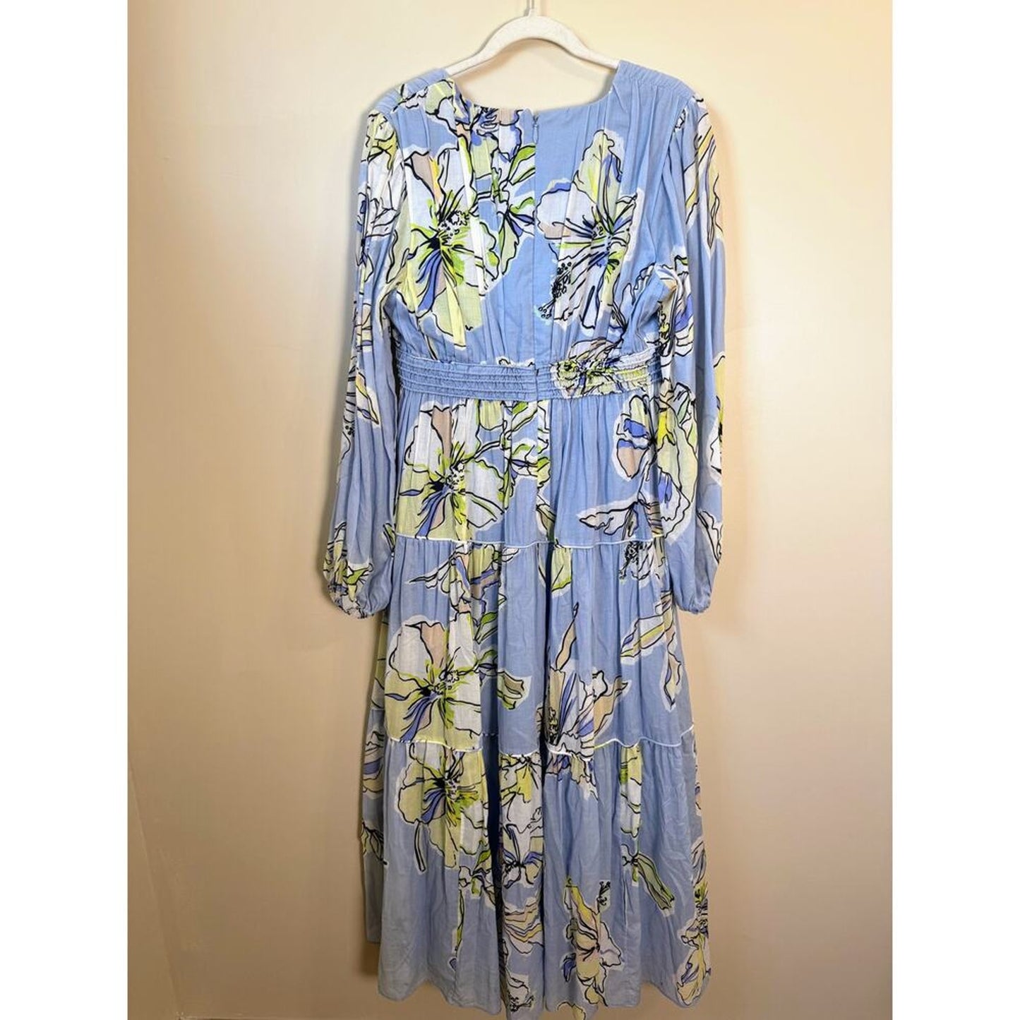 NEW NWT Aje. Romantica Voille Maxi Dress Size US 8‎ Blue Hibiscus