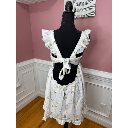 For Love & Lemons Leanne Mini Slip Dress in White Size XL Floral Embroidered