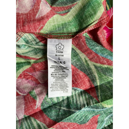 FARM Rio Tropical Maxi Dress Red Green Pink Floral Tie Back Spaghetti Strap