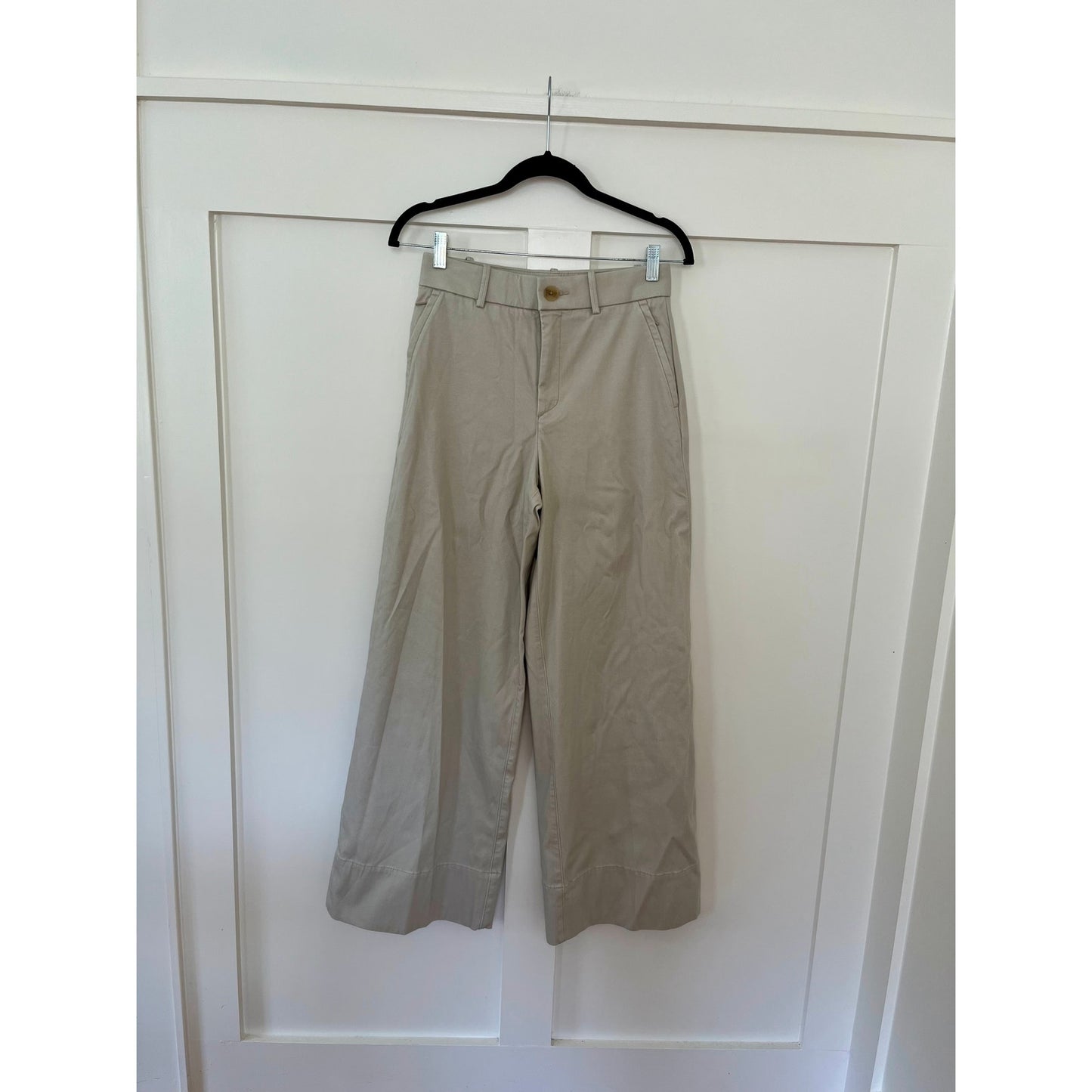 NEW NWT Spanx Stretch Twill Wide Leg Bone Size Small