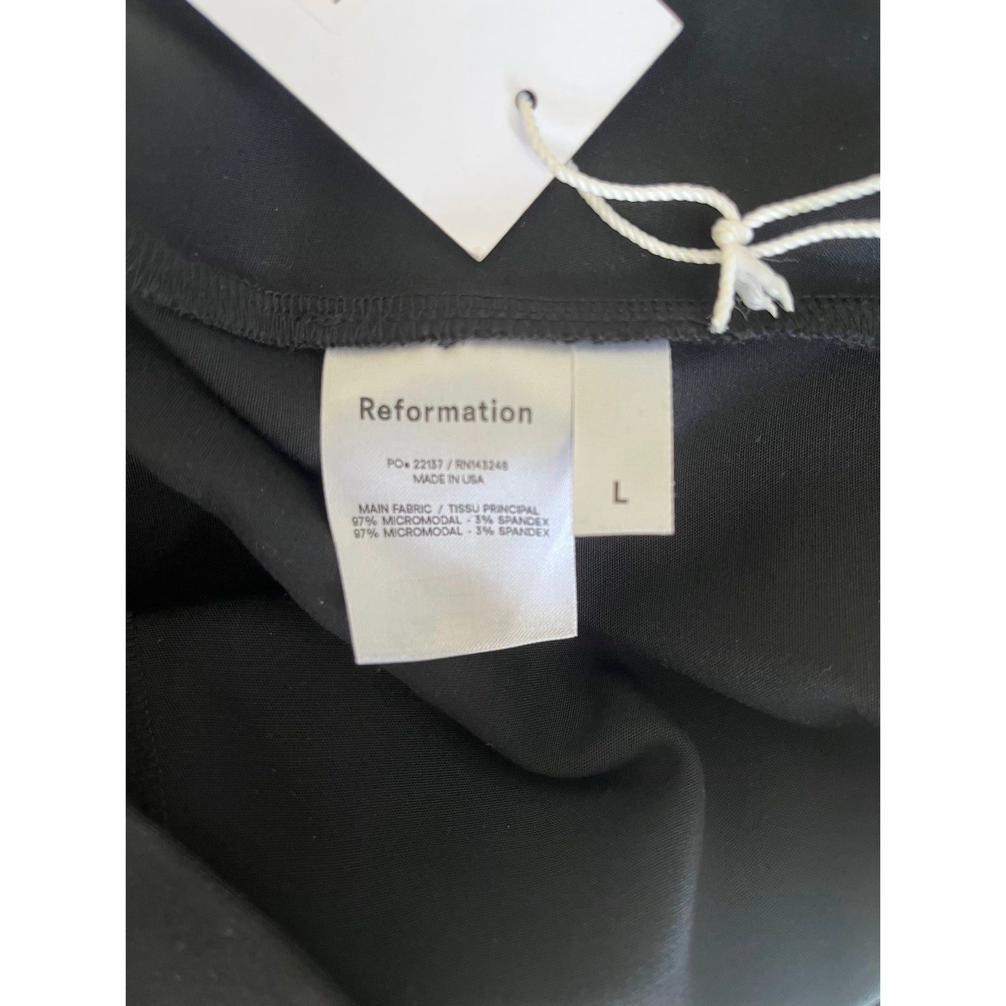 NEW NWT Reformation Graham Pant Black Size Large
