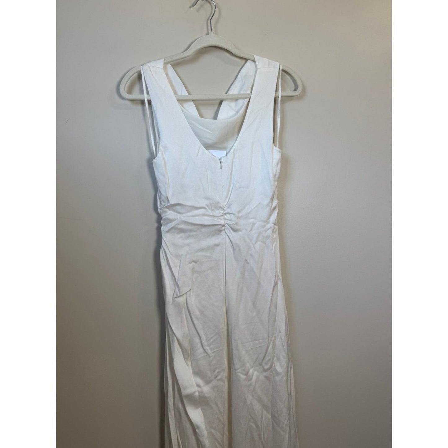 A.L.C. White Cowl Neck Ruched Maxi Dress Sleeveless Gown Bridal Event