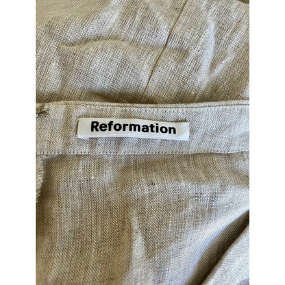 NEW Reformation Linen Khaki Mini Skirt Size 6