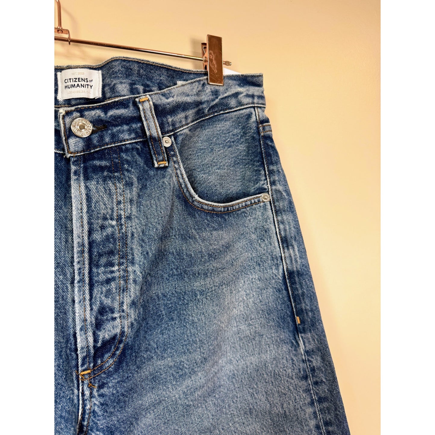 NEW NWT Citizens of Humanity Ayla Raw Hem Crop Jean in Solano Size 29
