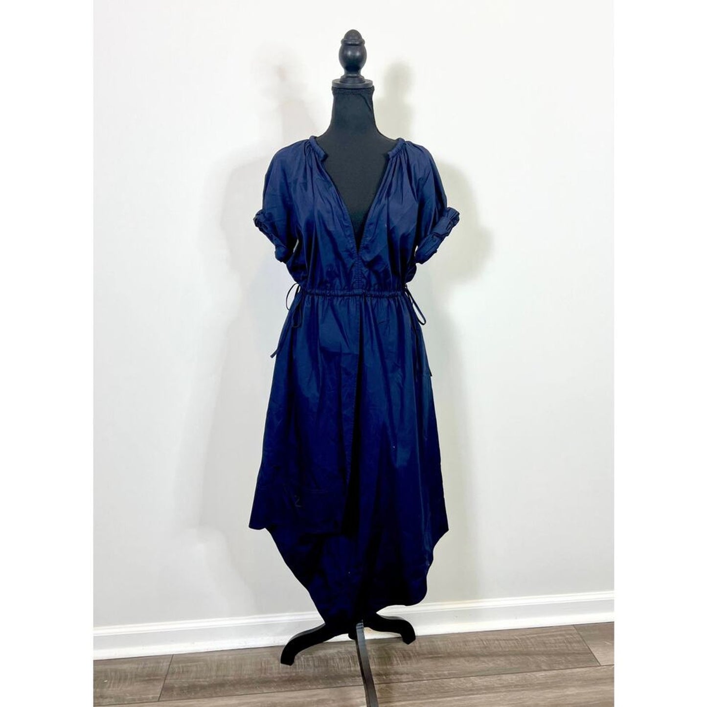 A.L.C. Odin Dress‎ in Maritime Navy Blue Size 4 Poplin Midi Asymmetric Cotton