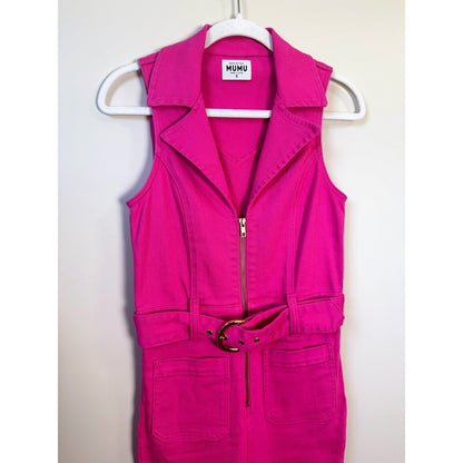 NEW Show Me Your Mumu Jacksonville Cropped Jumpsuit in Hot Pink Size Small