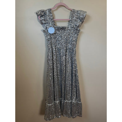 Hill House Home Ellie Nap Dress Silver Sequin Collectors Edition 2023 NWT Medium
