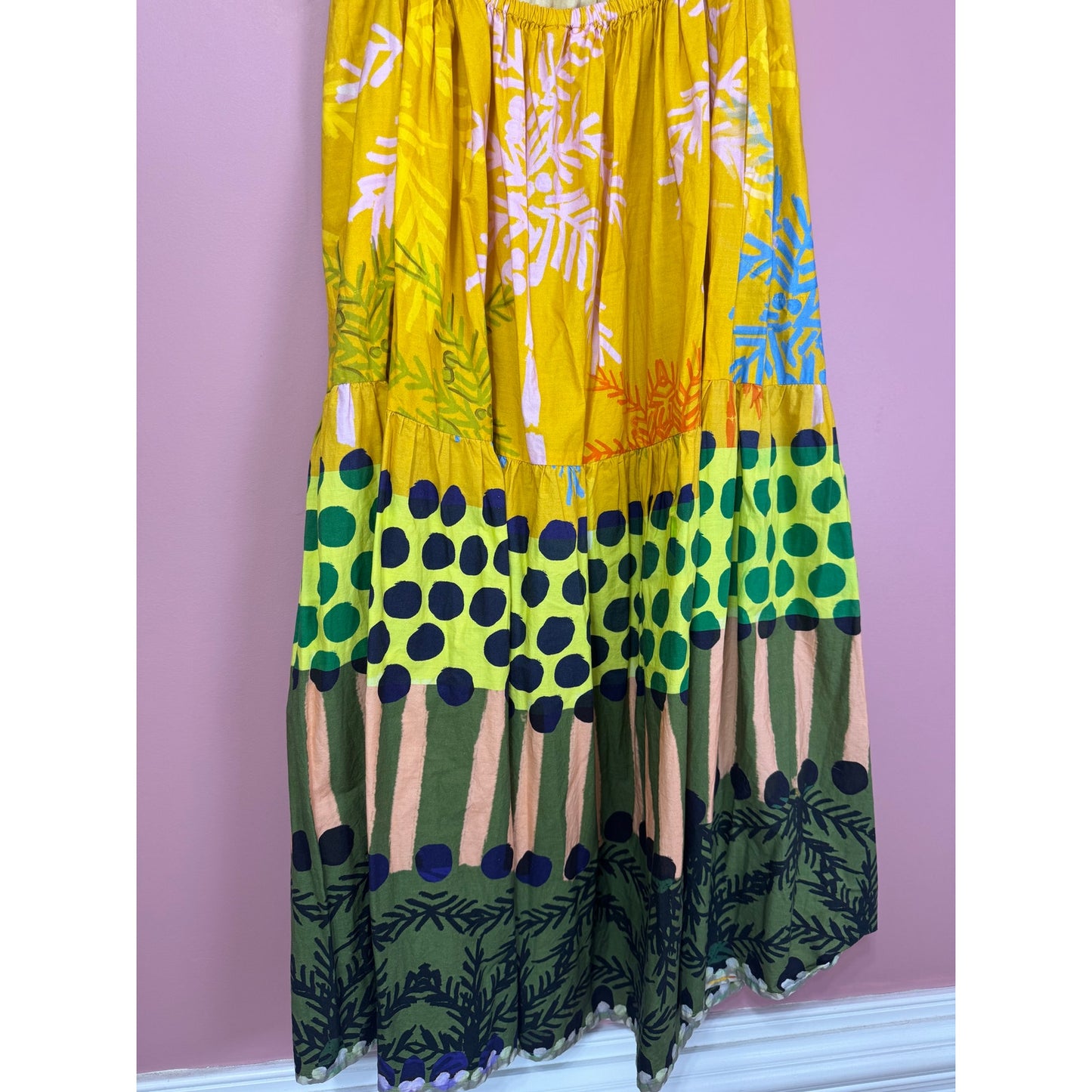 Oliphant Strapless Printed Midi Dress Size Medium
