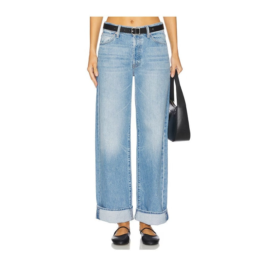 NEW NWT MOTHER Dodger Button Hover Cuff Jeans in Funk N Flare Size 31