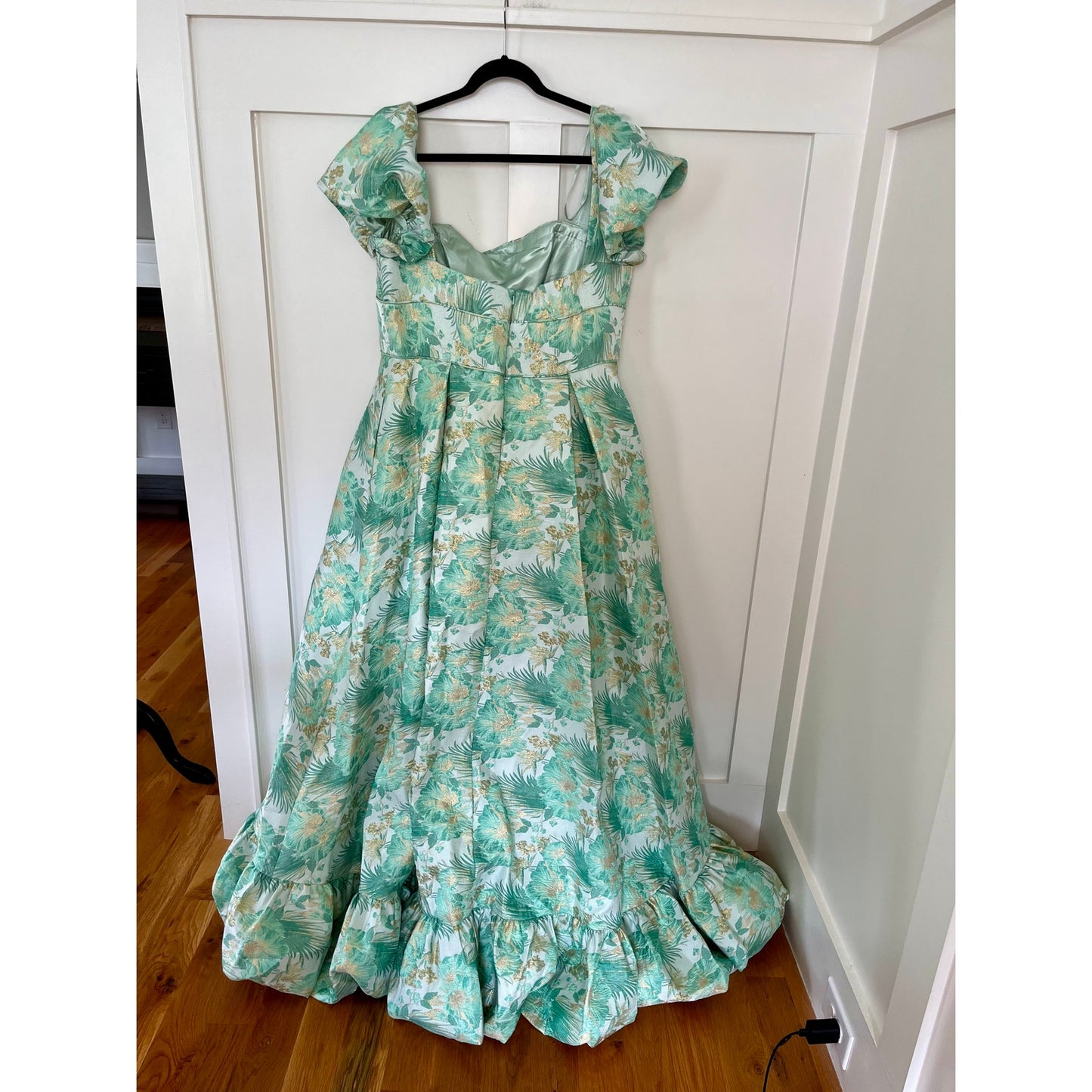NEW NWT Mac Duggal 68276 Bubble Hem Square Neck Dress Spring Green Size 16